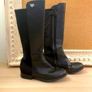 Stuart Weitzman girls 50/50 stretch back riding boot Black size 3